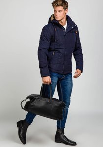 Chaqueta de invierno para hombre azul oscuro Bolf 1672