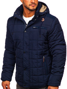 Chaqueta de invierno para hombre azul oscuro Bolf 1672