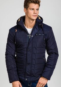 Chaqueta de invierno para hombre azul oscuro Bolf 1673