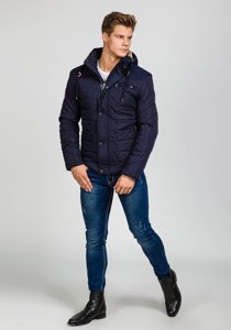 Chaqueta de invierno para hombre azul oscuro Bolf 1673