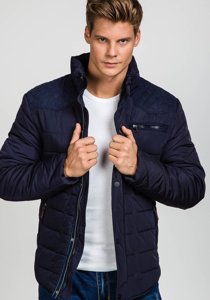 Chaqueta de invierno para hombre azul oscuro Bolf 1673