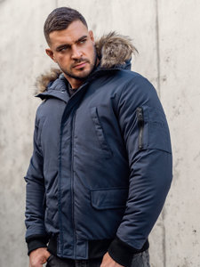 Chaqueta de invierno para hombre azul oscuro Bolf 2019