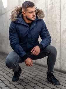 Chaqueta de invierno para hombre azul oscuro Bolf 2019