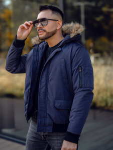 Chaqueta de invierno para hombre azul oscuro Bolf 2019