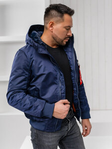 Chaqueta de invierno para hombre azul oscuro Bolf 2120A1