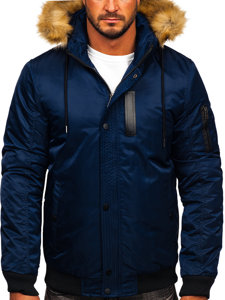 Chaqueta de invierno para hombre azul oscuro Bolf 2129