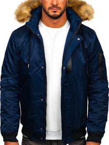 Chaqueta de invierno para hombre azul oscuro Bolf 2129