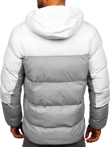 Chaqueta de invierno para hombre blanco y gris Bolf CS1006