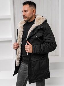 Chaqueta de invierno para hombre negro parka Bolf 22M318A1