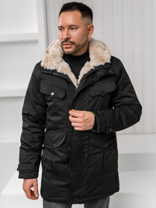 Chaqueta de invierno para hombre negro parka Bolf 22M318A1