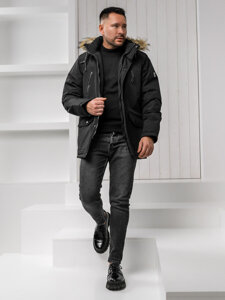 Chaqueta de invierno para hombre negro parka alaska Bolf WX032A1