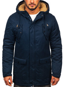 Chaqueta de invierno parka para hombre azul oscuro Bolf 1794