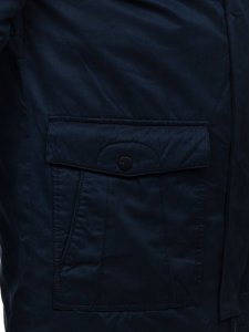 Chaqueta de invierno parka para hombre azul oscuro Bolf 1794