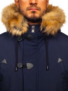 Chaqueta de invierno parka para hombre azul oscuro Bolf 1971