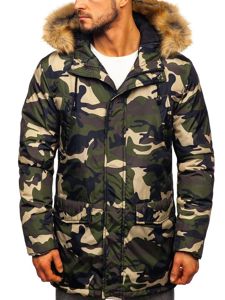 Chaqueta de invierno parka para hombre camuflaje verde Bolf 1968