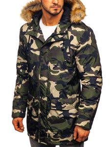 Chaqueta de invierno parka para hombre camuflaje verde Bolf 1968