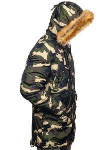 Chaqueta de invierno parka para hombre camuflaje verde Bolf 1968