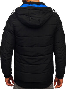 Chaqueta de invierno reversible para hombre negra y azul Bolf SM23-506