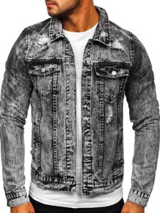 Chaqueta de jeans para hombre gris Bolf AK588