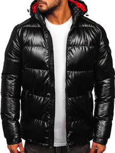 Chaqueta deportiva acolchada oversize de invierno para hombre negro Bolf EX2138B