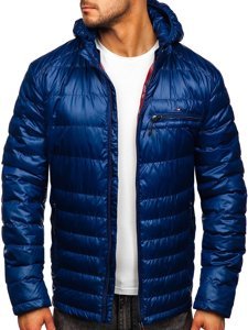 Chaqueta deportiva de entretiempo acolchada para hombre azul oscuro Bolf 2066