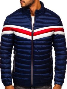 Chaqueta deportiva de entretiempo acolchada para hombre azul oscuro Bolf 6574