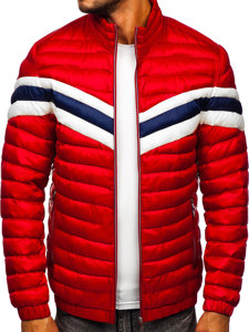 Chaqueta deportiva de entretiempo acolchada para hombre rojo Bolf 6574