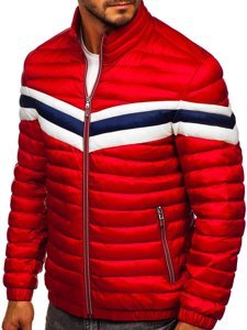 Chaqueta deportiva de entretiempo acolchada para hombre rojo Bolf 6574