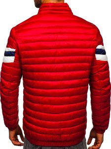 Chaqueta deportiva de entretiempo acolchada para hombre rojo Bolf 6574