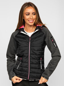 Chaqueta deportiva de entretiempo negra para mujer Bolf KSW4004