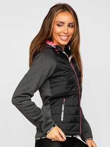 Chaqueta deportiva de entretiempo negra para mujer Bolf KSW4004