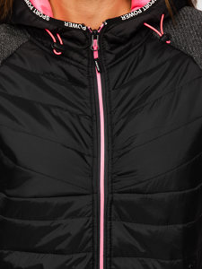 Chaqueta deportiva de entretiempo negra para mujer Bolf KSW4004