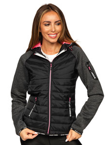 Chaqueta deportiva de entretiempo negra para mujer Bolf KSW4004