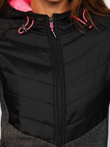 Chaqueta deportiva de entretiempo negra para mujer Bolf KSW4005