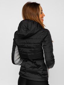 Chaqueta deportiva de entretiempo negra para mujer Bolf KSW4006