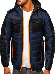 Chaqueta deportiva de entretiempo para hombre color azul oscuro Bolf M10003