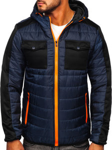 Chaqueta deportiva de entretiempo para hombre color azul oscuro Bolf M10003