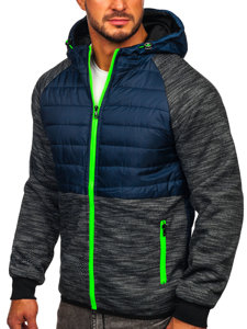 Chaqueta deportiva de entretiempo para hombre color azul oscuro Bolf M10018