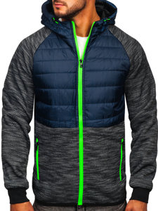 Chaqueta deportiva de entretiempo para hombre color azul oscuro Bolf M10018