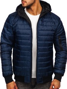 Chaqueta deportiva de entretiempo para hombre color azul oscuro Bolf MY13