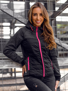 Chaqueta deportiva de entretiempo para mujer negro Bolf KSW4002A