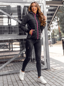 Chaqueta deportiva de entretiempo para mujer negro Bolf KSW4002A