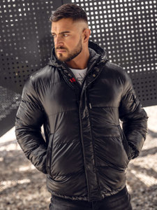 Chaqueta deportiva de invierno acolchada para hombre negro Bolf EX2125A