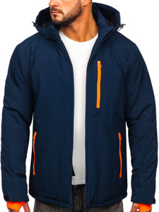 Chaqueta deportiva de invierno para hombre azul oscuro Bolf HH011