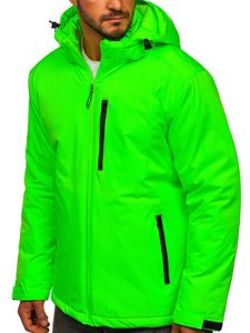 Chaqueta deportiva de invierno para hombre verde y fluorescente Bolf HH011