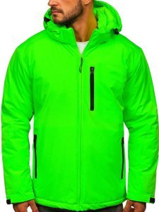 Chaqueta deportiva de invierno para hombre verde y fluorescente Bolf HH011