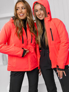 Chaqueta deportiva de invierno para mujer rosa y fluorescente Bolf HH012B