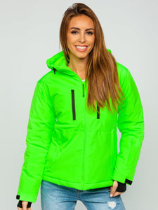 Chaqueta deportiva de invierno para mujer verde y fluorescente Bolf HH012A