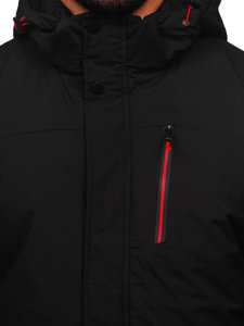 Chaqueta esquí deportiva de invierno para hombre negro y rojo Bolf 7097