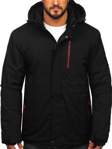 Chaqueta esquí deportiva de invierno para hombre negro y rojo Bolf 7097